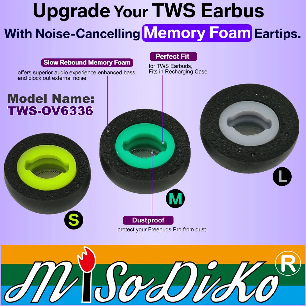 Misodiko-Embouts ovales en mousse à mémoire de forme améliorés, remplacement pour écouteurs sans fil Jabra Elite 85t, True Ear Tips, 3 paires