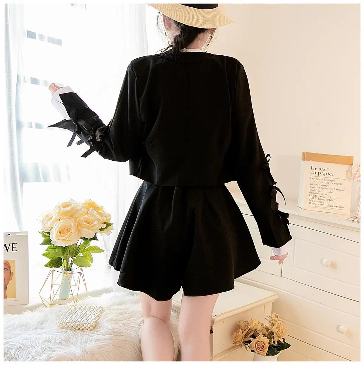 2025 autumn new Korean style small fragrance trend fashion lady small suit small suit jacket + short skirt three-piece female