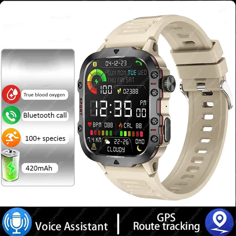 Montre intelligente étanche Android pour le sport en plein air, triple appel Bluetooth, fréquence cardiaque, oxygène sanguin, gravure 2025