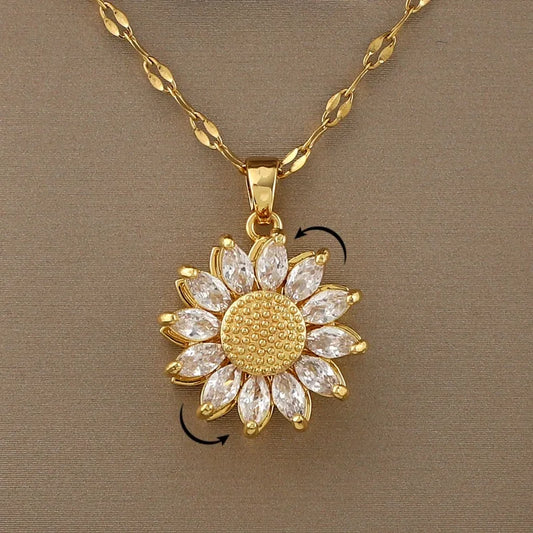 Collier avec Pendentif Rotatif à 360 °