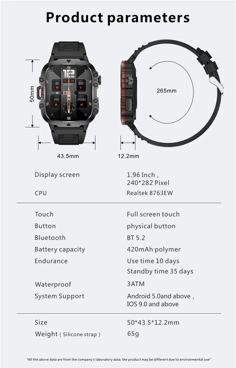 Montre intelligente étanche Android pour le sport en plein air, triple appel Bluetooth, fréquence cardiaque, oxygène sanguin, gravure 2025