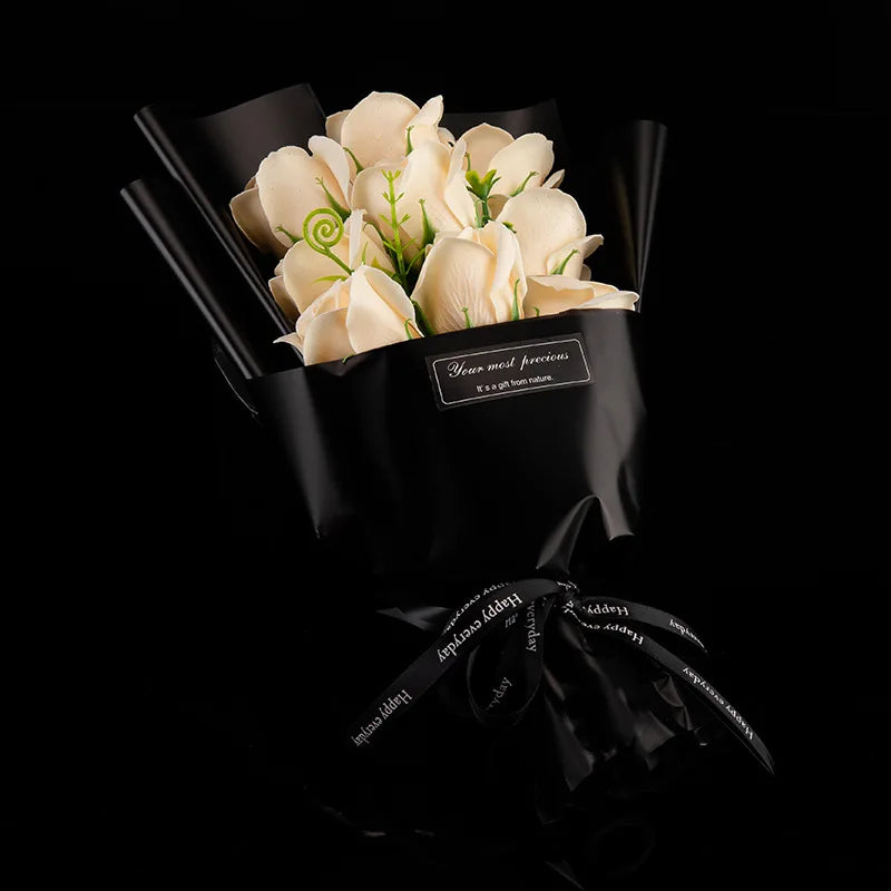 9 roses artificielles