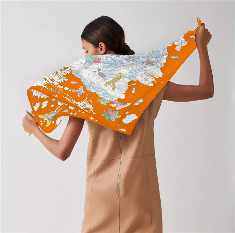 Foulard carré imprimé 90x90