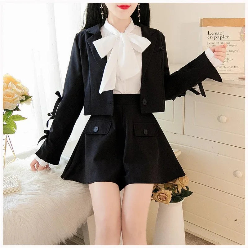 2025 autumn new Korean style small fragrance trend fashion lady small suit small suit jacket + short skirt three-piece female