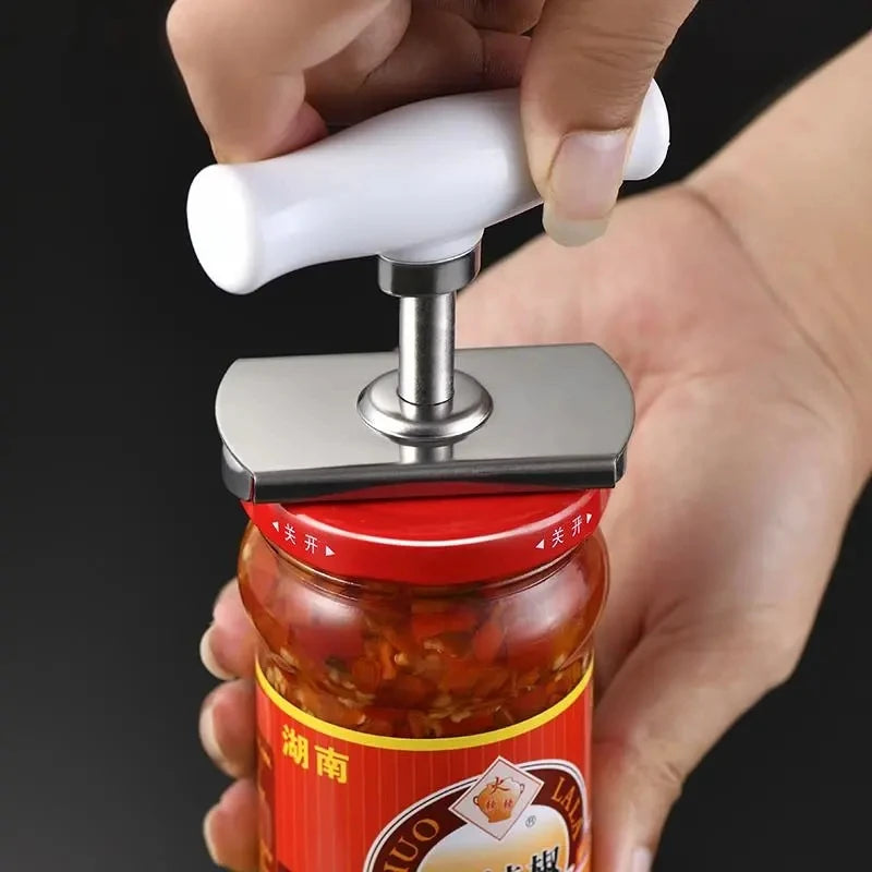 Can Opener Tools Cap Lid Easy Gadget Manual Can Jar Opener Adjustable Stainless Steel Lids off Bottle Twist 1-3.7 Inches Kitchen