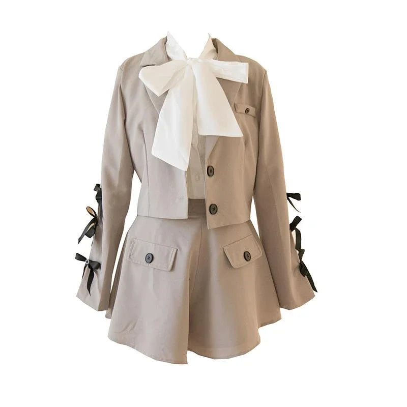 2025 autumn new Korean style small fragrance trend fashion lady small suit small suit jacket + short skirt three-piece female