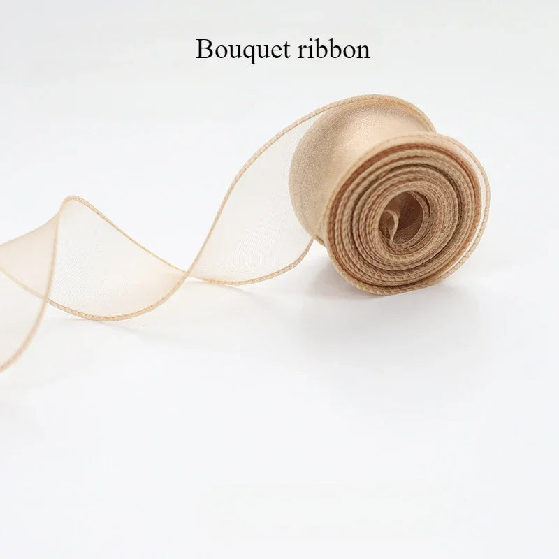 InjRuban en Mousseline de Soie, Satin Organza pour Bricolage, Artisanat, Emballage Cadeau, Décoration, Bouquets de Mariage, Couronne, Fournitures de Couture, 1 Pièce, 9 m/rouleau