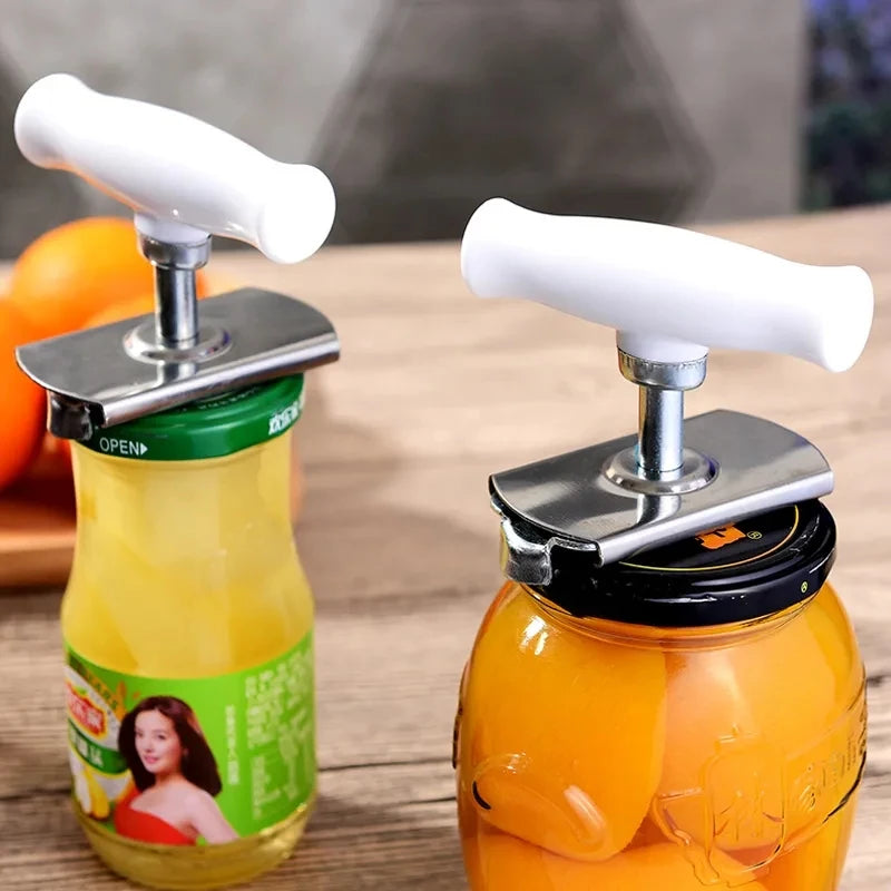 Can Opener Tools Cap Lid Easy Gadget Manual Can Jar Opener Adjustable Stainless Steel Lids off Bottle Twist 1-3.7 Inches Kitchen