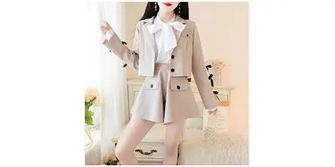 2025 autumn new Korean style small fragrance trend fashion lady small suit small suit jacket + short skirt three-piece female