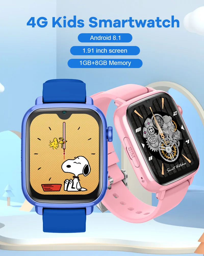 YYHC-4G mobile Kids Smartwatch Android 8.1 Smartwatch avec application GPS Wifi pour les appels vidéo des étudiants